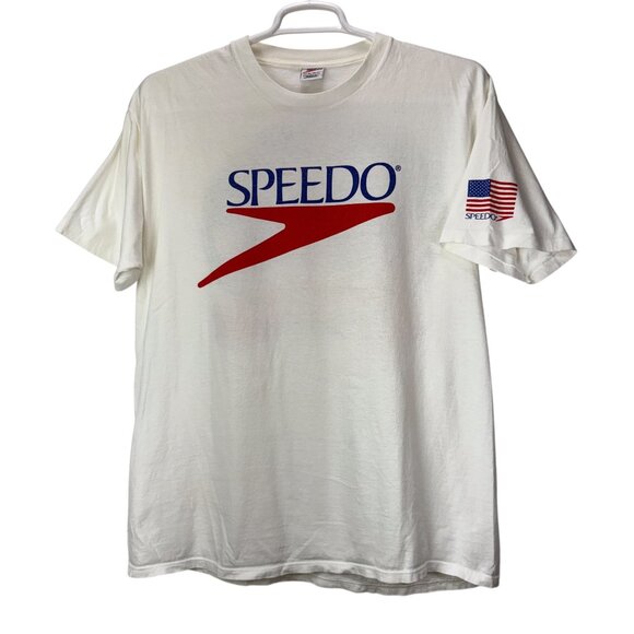 Vintage 90s Speedo Size XL No Pain No Peaches Single Stitch T Shirt - Picture 3 of 8